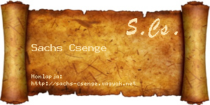 Sachs Csenge névjegykártya